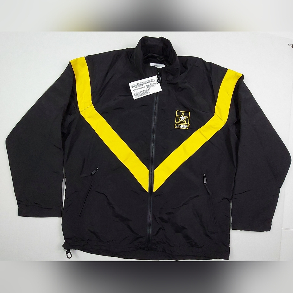 Unicor US Army Physical Fitness Uniform Jacket Womens Medium R Black Yellow NWT